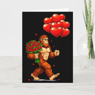 Cartão Corações de Amor do Dia dos Namorados Bigfoot Sasq
