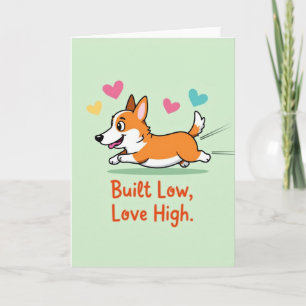 Cartão Corações de Corgi Amam Carta Alta