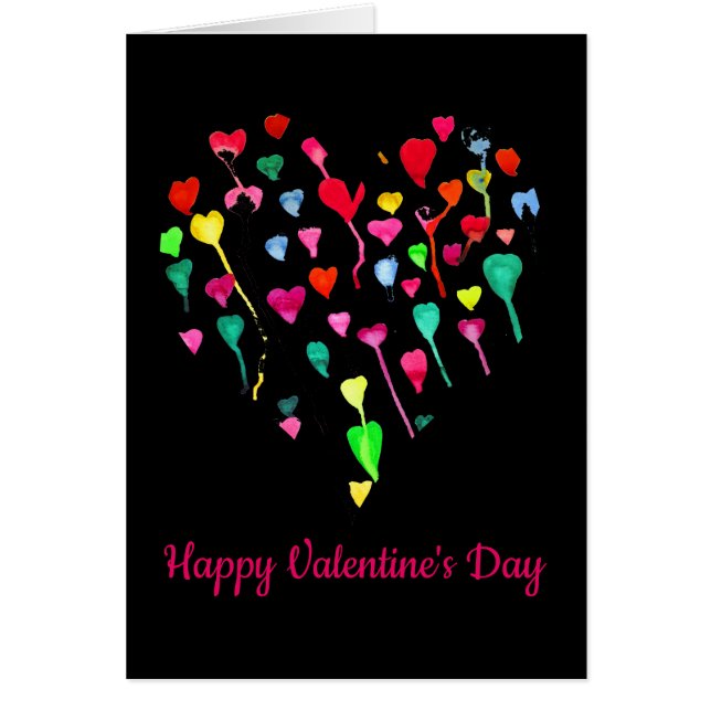 Cartão Corações de Dia de os namorados galopante Arte car (Frente)