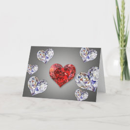 Cartão Corações de Diamante Preciosos e Elegantes