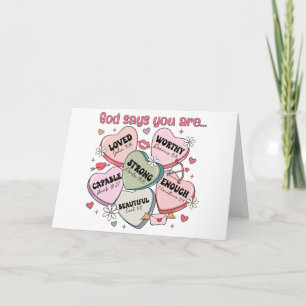 Cartão Corações de Doces de São Valentão Cristão