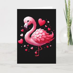 Cartão Corações de Flamingo no Dia dos Namorados Passaro