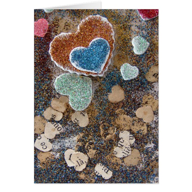 Cartão Corações de Mídia Mistos (Frente)