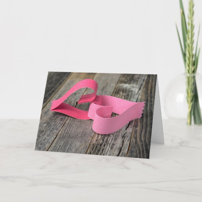 Cartão corações de papel para aniversário de casamento (Frente)