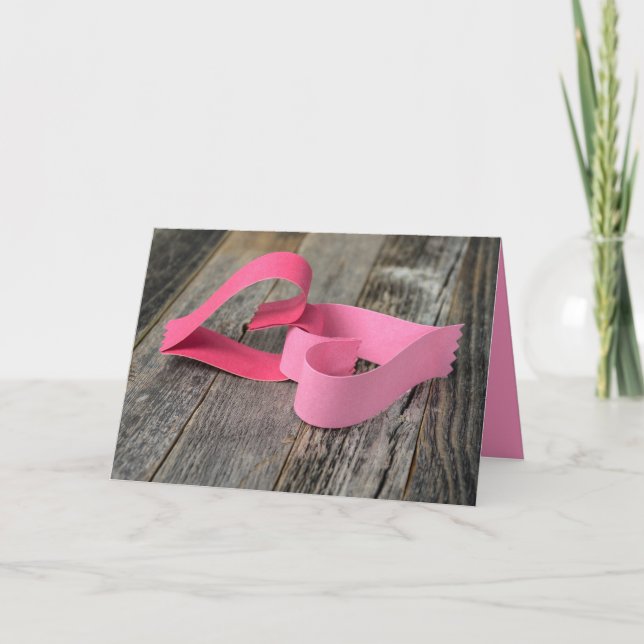 Cartão corações de papel para o aniversário de casamento (Frente)