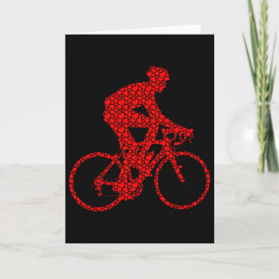 Cartão Corações de São Valentão Amantes de Ciclismo Silhu