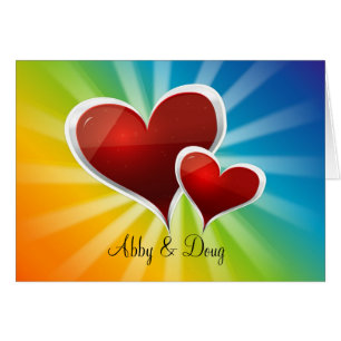 Cartão Corações do Arco-íris