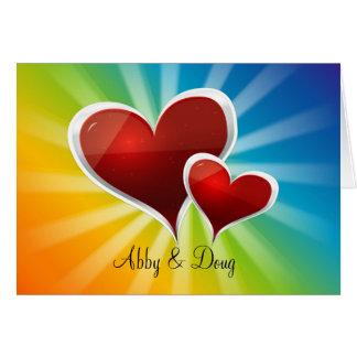 Cartão Corações do Arco-íris
