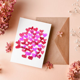 Cartão Corações do dia dos namorados - rosa e magenta