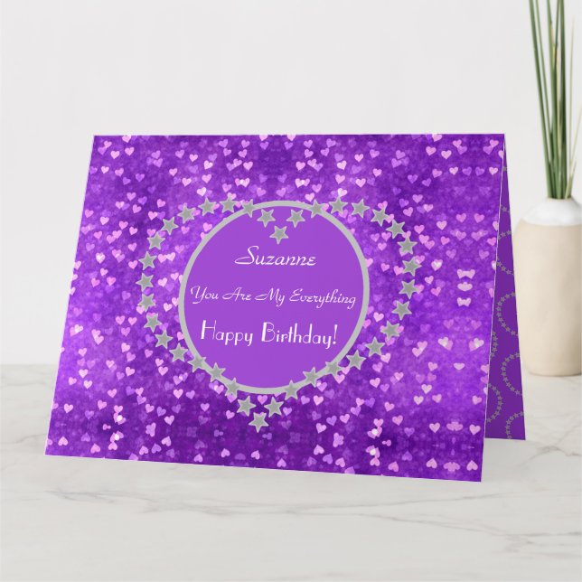 Cartão Corações Especiais de Aniversário Personalizados (Frente)