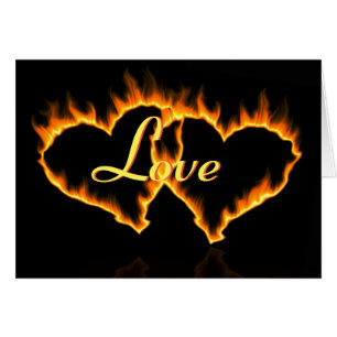 Cartão Corações Flaming