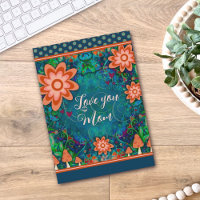 Corações Florais Cogumelos Bonito Dia Único da Mãe