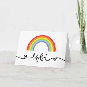 Cartão Corações LGBT e arco-íris