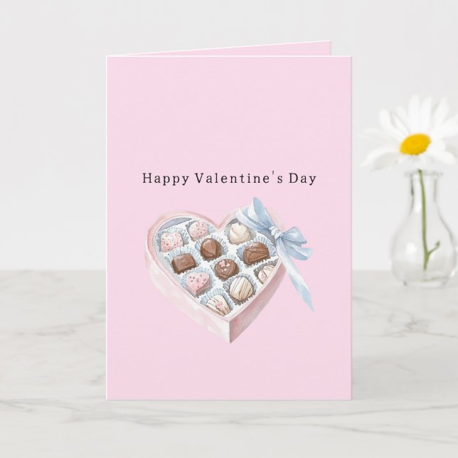 Cartão Corações Marrons de Chocolate Morango Rosa (Planta pequena)