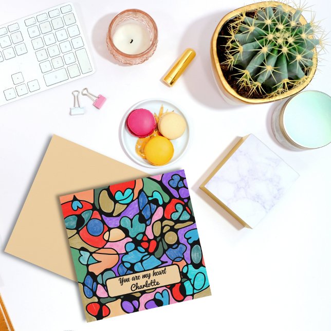 CARTÃO CORAÇÕES NEUROGRÁFICAS CORES DIGITAIS (Criador carregado)