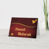 Corações Românticos Shaadi Mubarak Vermelho e Dour