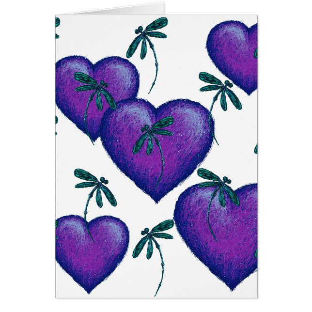 Cartão Corações Roxos e Dragões (Frente)