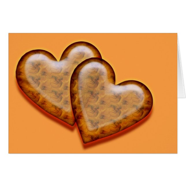 Cartão Corações Sobrepostos (Frente Horizontal)