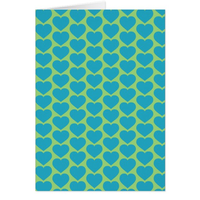 Cartão Corações turquesas (Frente)