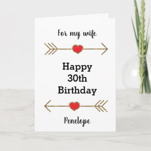 Cartão Corações Vermelhas e Douradas para o aniversário d