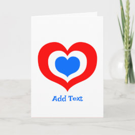 Cartão Corações Vermelhos, Brancos e Azuis