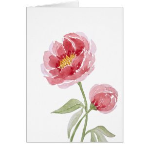 Cartão coral charm peony watercolor