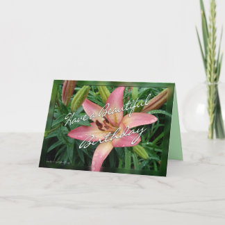 Cartão coral lily birthday card-customize