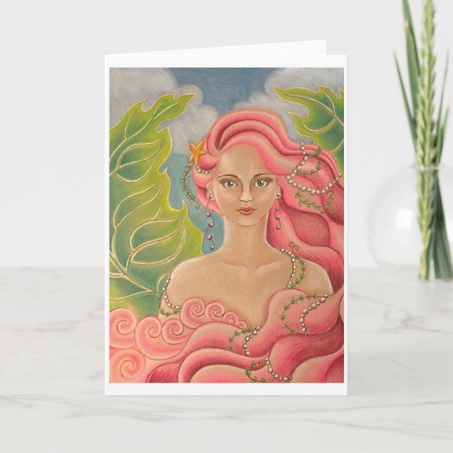 Cartão Coral Mermaid greeting card (Frente)