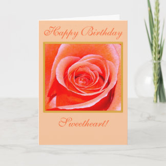 Cartão Coral Rosa in Bloom Happy Birthday Card