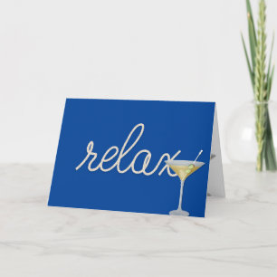 Cartão Corda de aniversário "relaxe" texto com vidro mar