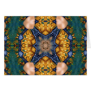 Cartão Cordas douradas do azul do fogo