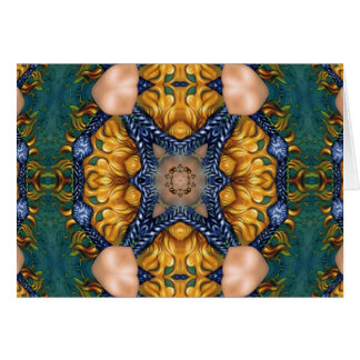 Cartão Cordas douradas do azul do fogo