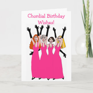 Cartão Cordial Birthday deseja Quarteto feminino