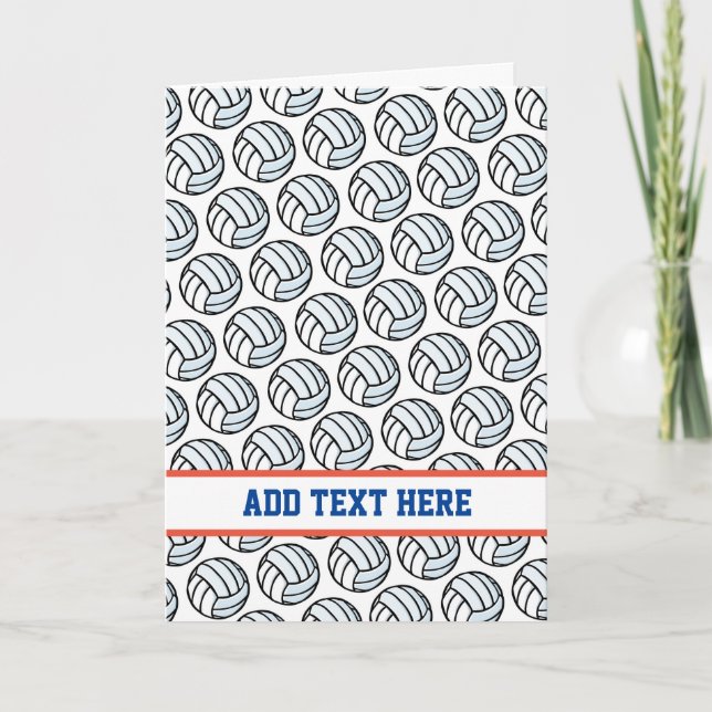 Cartão Cores da Equipe Esportiva de Volei Branco Preto Te (Frente)