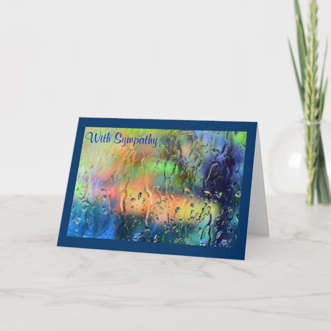 Cartão Cores de queda através de uma janela chuvosa - Car (Frente)