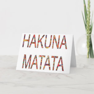 Cartão Cores Vintage Africanas Hakuna Matata
