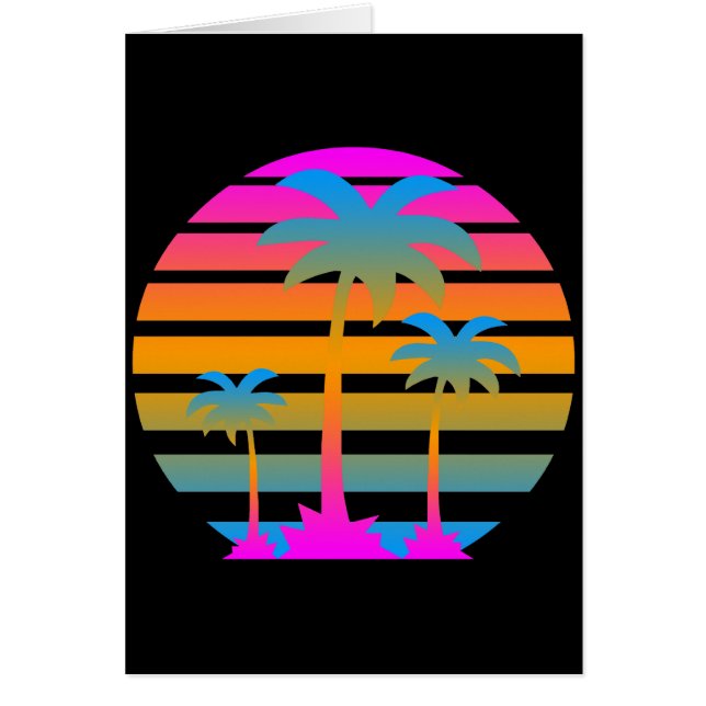 CARTÃO COREY TIGER RETRO PÔR DO SOL PALMEIRAS (Frente)
