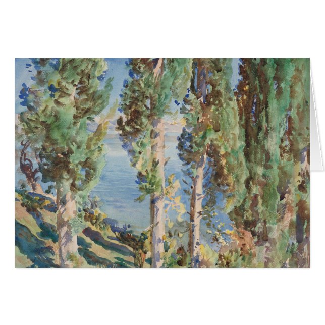 Cartão Corfu Cyprestes por John Singer Sargent (Frente Horizontal)
