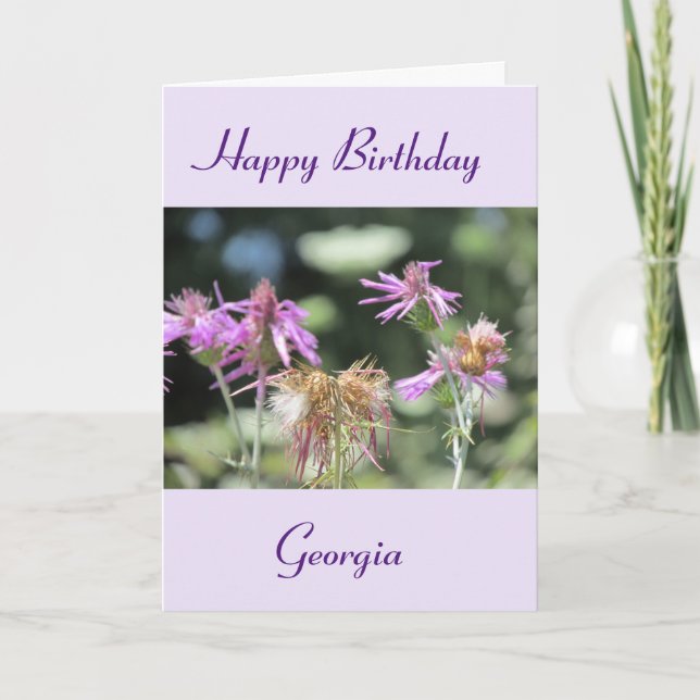 Cartão Corfu Lilac Wildflower Birthday (Frente)