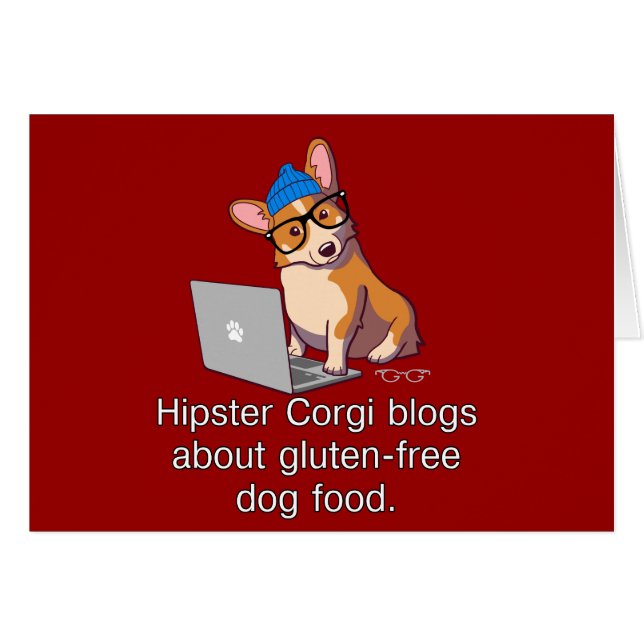 Cartão Corgi 2 do hipster (Frente Horizontal)