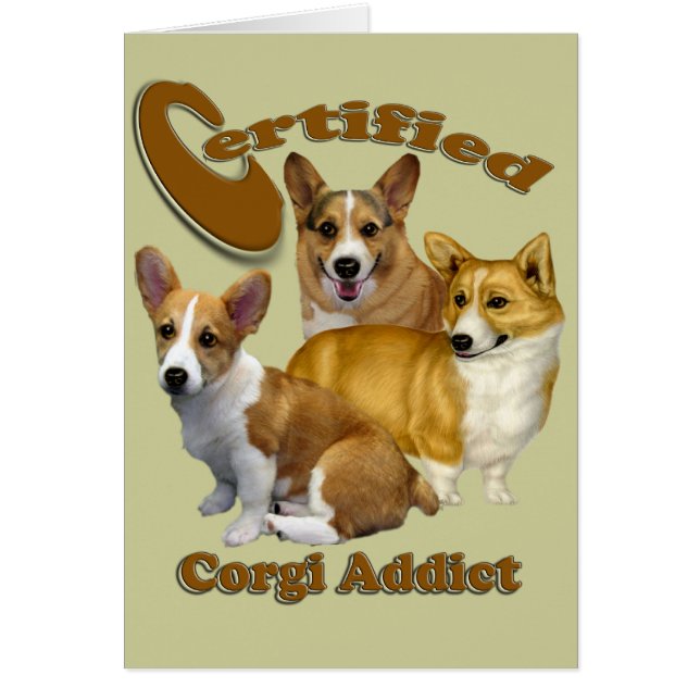 Cartão Corgi Addicto Certificado (Frente)