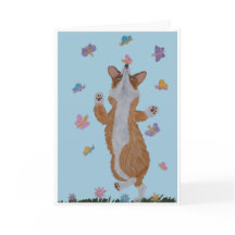 Corgi and Butterflies Happy Birthday!