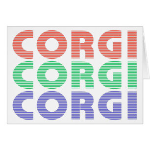 Cartão Corgi Cão Texto Colorido Moderno
