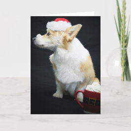 Cartão Corgi com Creme Chantilly no Nariz Natal