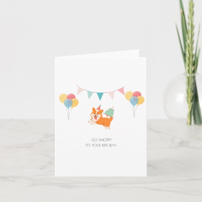 CARTÃO CORGI DE ANIVERSÁRIO FELIZ (Frente)