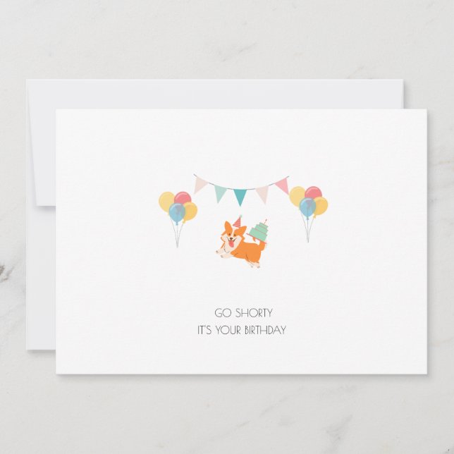 CARTÃO CORGI DE ANIVERSÁRIO FELIZ (Frente)