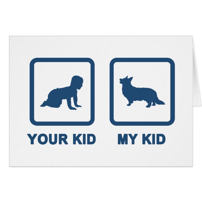 Cartão Corgi de Galês do casaco de lã (Frente Horizontal)