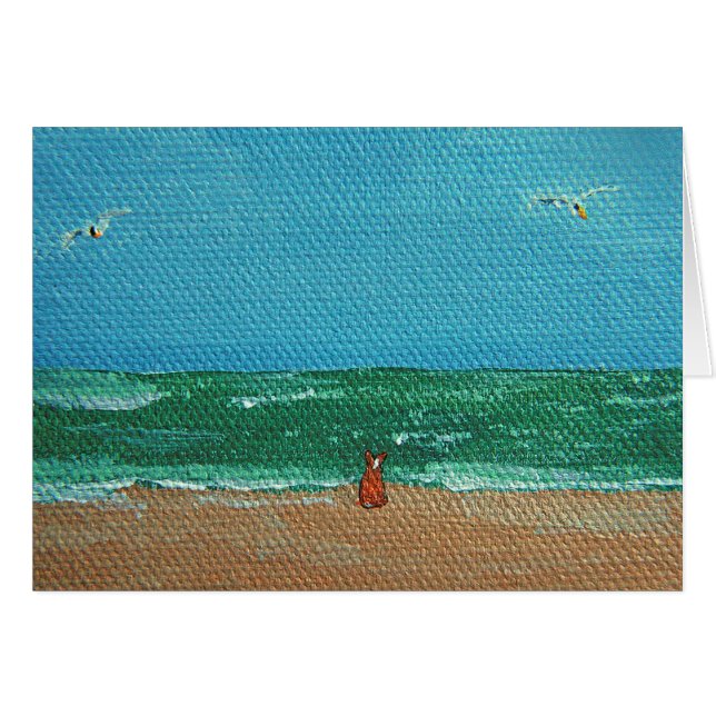 Cartão Corgi do oceano (Frente Horizontal)