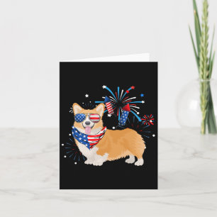 Cartão Corgi Dog American Bandeira 4 De Julho Mulheres