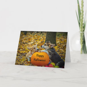 Cartão Corgi Dog Pumpkin Autumn Phoeeen
